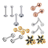 Max 1 Set Nose Lip Tongue Eyebrow Tragus Navel Belly Ring Piercings D