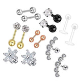 Max 1 Set Nose Lip Tongue Eyebrow Tragus Navel Belly Ring Piercings E