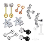 Max 1 Set Nose Lip Tongue Eyebrow Tragus Navel Belly Ring Piercings E