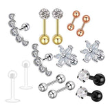 Max 1 Set Nose Lip Tongue Eyebrow Tragus Navel Belly Ring Piercings E