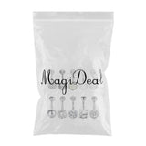 Max 10PCS Lot Body Piercing Labret Tongue Eyebrow Barbells Mix Jewelry Silver