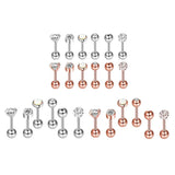 Max Maxb 6/12 sets Steel Zircon Rhinestone Earring piercing Jewelry Silver  6 sets