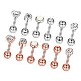 Max Maxb 6/12 sets Steel Zircon Rhinestone Earring piercing Jewelry Mixed 12 Sets