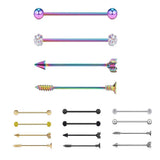 Max Maxb 4 Pieces Stainless Steel Industrial Barbell Earrings Gold