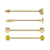 Max Maxb 4 Pieces Stainless Steel Industrial Barbell Earrings Gold