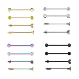 Max Maxb 4 Pieces Stainless Steel Industrial Barbell Earrings Gold