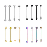 Max Maxb 4 Pieces Stainless Steel Industrial Barbell Earrings Gold