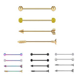 Max Maxb 4 Pieces Stainless Steel Industrial Barbell Earrings Gold