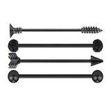 Max Maxb 4 Pieces Stainless Steel Industrial Barbell Earrings Black