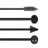 Max Maxb 4 Pieces Stainless Steel Industrial Barbell Earrings Black