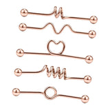 Max Maxb 5PCS Body Piercing Ring Labret Tongue Eyebrow Barbells Nose Studs Jewelry 7