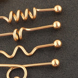 Max Maxb 5PCS Body Piercing Ring Labret Tongue Eyebrow Barbells Nose Studs Jewelry 7