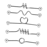 Max Maxb 5PCS Body Piercing Ring Labret Tongue Eyebrow Barbells Nose Studs Jewelry 8