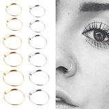 Max 2pcs Nose Ring Nose Hoop Tragus Helix Ear Piercing Steel Ring 6mm Silver