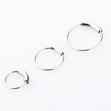 Max 2pcs Nose Ring Nose Hoop Tragus Helix Ear Piercing Steel Ring 6mm Silver