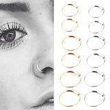 Max 2pcs Nose Ring Nose Hoop Tragus Helix Ear Piercing Steel Ring 6mm Silver