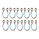 Max 10 Pieces Fake Nose Rings Hoop Clip On Faux Non-Pierced Jewelry Multicolor