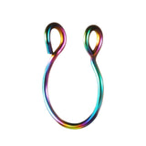 Max 10 Pieces Fake Nose Rings Hoop Clip On Faux Non-Pierced Jewelry Multicolor