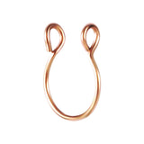 Max 10 Pieces Fake Nose Rings Hoop Clip On Faux Non-Pierced Jewelry Rose Gold