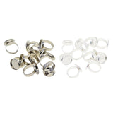 Max Maxb 10pcs 16mm Blank Round Bezel Tray Cabochon Adjustable Brass Ring Platinum