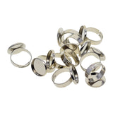 Max Maxb 10pcs 16mm Blank Round Bezel Tray Cabochon Adjustable Brass Ring Platinum