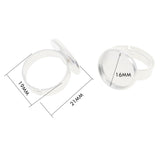 Max Maxb 10pcs 16mm Blank Round Bezel Tray Cabochon Adjustable Brass Ring Silver