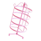 Max Maxb 4 Tiers Metal Rotating EarringS Display Stand Jewelry Holder Rack Pink