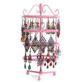 Max Maxb 4 Tiers Metal Rotating EarringS Display Stand Jewelry Holder Rack Pink