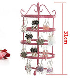 Max Maxb 4 Tiers Metal Rotating EarringS Display Stand Jewelry Holder Rack Pink