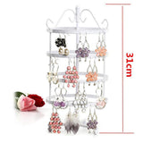 Max Maxb 4 Tiers Metal Rotating EarringS Display Stand Jewelry Holder Rack White