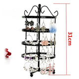 Max Maxb 4 Tiers Metal Rotating EarringS Display Stand Jewelry Holder Rack Black