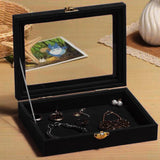 Max Maxb Luxurious Large Velvet Jewelry Box Case Storage Holder Black