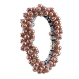 Maxbell Women Hair Rope Hair Scrunchies Beading Hair Ties Head Band Girls Bracelet Coffee