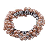 Maxbell Women Hair Rope Hair Scrunchies Beading Hair Ties Head Band Girls Bracelet Coffee
