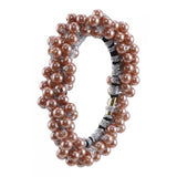 Maxbell Women Hair Rope Hair Scrunchies Beading Hair Ties Head Band Girls Bracelet Coffee