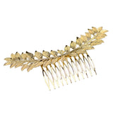 Maxbell Long Metal Olive Leaves Vine Hair Comb Pin Wedding Party Bridal Headpiece Gold