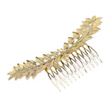 Maxbell Long Metal Olive Leaves Vine Hair Comb Pin Wedding Party Bridal Headpiece Gold