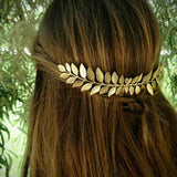Maxbell Long Metal Olive Leaves Vine Hair Comb Pin Wedding Party Bridal Headpiece Gold