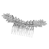 Maxbell Long Metal Olive Leaves Vine Hair Comb Pin Wedding Party Bridal Headpiece Silver
