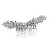 Maxbell Long Metal Olive Leaves Vine Hair Comb Pin Wedding Party Bridal Headpiece Silver