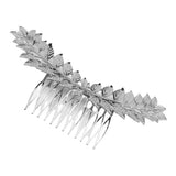 Maxbell Long Metal Olive Leaves Vine Hair Comb Pin Wedding Party Bridal Headpiece Silver