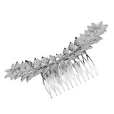 Maxbell Long Metal Olive Leaves Vine Hair Comb Pin Wedding Party Bridal Headpiece Silver