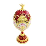 Maxbell Mini Enamel Rhinestone Easter Egg Jewelry Box Birthday Wedding Ring Box