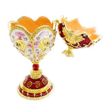 Maxbell Mini Enamel Rhinestone Easter Egg Jewelry Box Birthday Wedding Ring Box