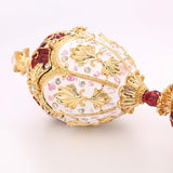 Maxbell Mini Enamel Rhinestone Easter Egg Jewelry Box Birthday Wedding Ring Box