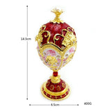 Maxbell Mini Enamel Rhinestone Easter Egg Jewelry Box Birthday Wedding Ring Box