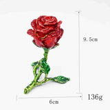 Maxbell Rose Jewelry Box Ring Storage Holder Room Arts Decor Xmas Table Ornament