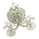 Maxbell Metal Rhinestone Jewelry Trinket Box Pumpkin Carriage Shape Craft Home Decor