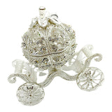 Maxbell Metal Rhinestone Jewelry Trinket Box Pumpkin Carriage Shape Craft Home Decor