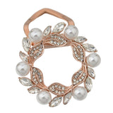 Maxbell Flower Crystal Ring Clip Buckle Silk Chiffon Scarf Clip